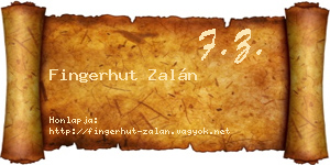 Fingerhut Zalán névjegykártya